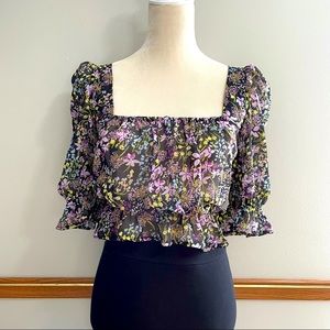 Puff Sleeve Crop Top